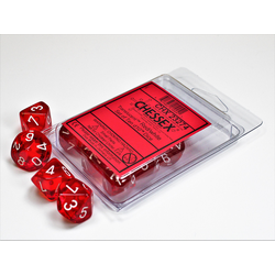 Translucent: Red/white (10-die set)