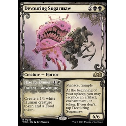 Magic löskort: Wilds of Eldraine: Devouring Sugarmaw // Have for Dinner (alternative art)