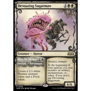 Magic löskort: Wilds of Eldraine: Devouring Sugarmaw // Have for Dinner (alternative art)