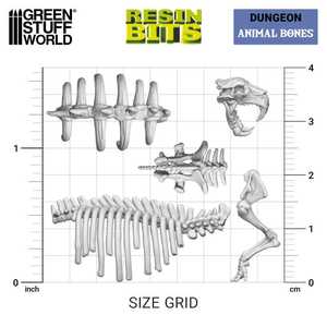 3D printed set - 52 x Animal Bones 1:48