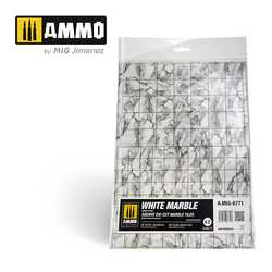 White Marble. Square Die-cut Marble Tiles - 2 pcs.