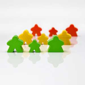 Game Pieces: Meeple-Women - White (Wood) (10)