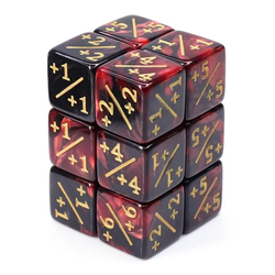 Vaettir Workshop: Positive Counter Dice 16mm Red+Black (12)