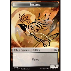 Magic löskort: Secrets of Strixhaven: Inkling Token (WB 1/1) // Fractal Token (GU 0/0)