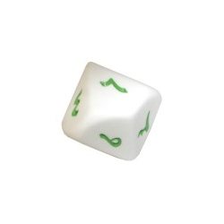 Arabic 1-10 White/green d10