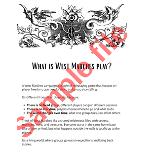 West Marches: Party Ledger