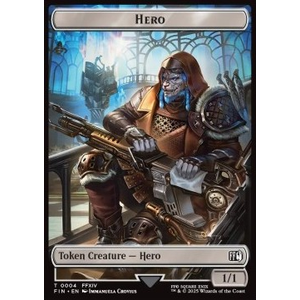 Magic löskort: Magic: The Gathering - FINAL FANTASY: Hero Token (W 1/1) // Moogle Token (W 1/2)