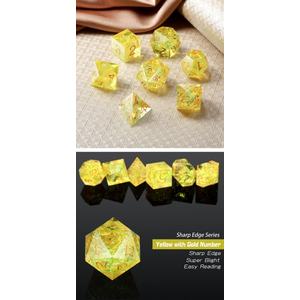Sharp Edge Dice Set - Canary (7)