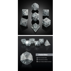 Glass Dice Set - Cracked Glass Zircon (7)