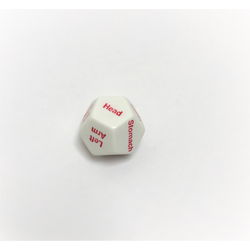 Bodyparts/ Hit dice (28mm) - White/Red12