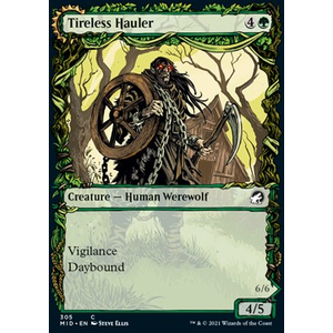 Magic löskort: Innistrad: Midnight Hunt: Tireless Hauler // Dire-Strain Brawler (alternative art)