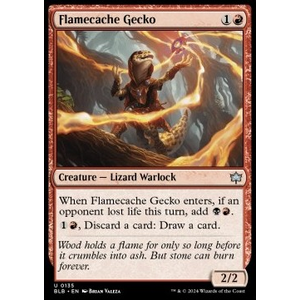 Magic löskort: Bloomburrow: Flamecache Gecko (Foil)