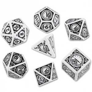 Steampunk Clockwork Dice Set (White and Black)
