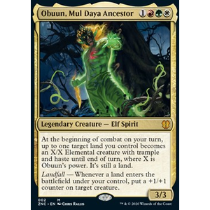 Magic löskort: Zendikar Rising Commander Decks: Obuun, Mul Daya Ancestor (Foil)