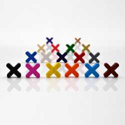 Game Pieces: Cross / Plus Rounded - Yellow (Wood) (10)