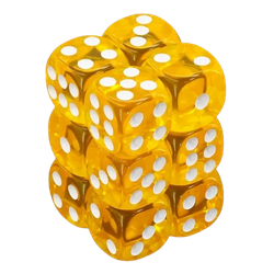 Vaettir Workshop: D6 Dice 16mm Translucent Yellow/white (12)