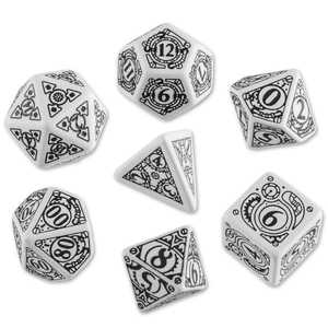 Steampunk Dice Set (White and Black)