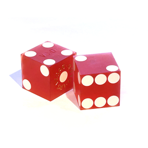 Cancelled Casino Dice Red Sanded 19mm (2)