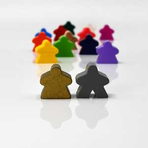 Game Pieces: Meeple-Women - Yellow (Wood) (10)