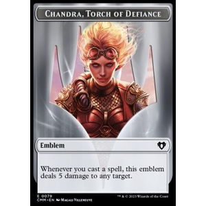 Magic löskort: Commander Masters:Torch of Defiance Emblem // Wizard Token (R 1/1)