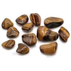 Gaming Stones: Medium African Tumble Stones - Golden Tiger Eye (12)