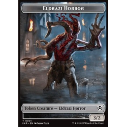 Magic löskort: Magic: Innistrad Remastered: Eldrazi Horror Token (C 3/2) // Human Soldier Token (W 1/1)