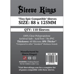 Card Sleeves "Tiny Epic Compatible" Clear 88x125mm (110) (Sleeve Kings)