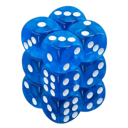 Vaettir Workshop: D6 Dice 16mm Translucent Sky Blue/white (12)