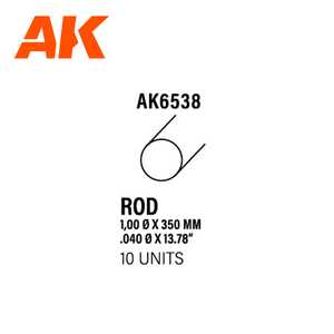 Styrene Strip: Rod 1.0mm diameter x 350mm