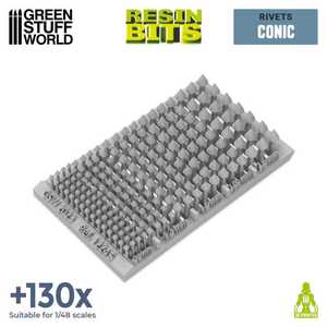 Green Stuff World: Conical Rivets - 3D printed