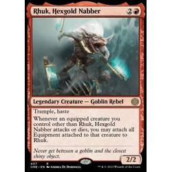 Magic löskort: Phyrexia: All Will Be One: Rhuk, Hexgold Nabber