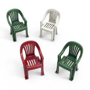 Green Stuff World: 3D Printed Resin Set - Plastic Chairs (4) (1:35)
