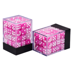 Vaettir Workshop: D6 Dice Cube 12mm Pink-White/white (36)