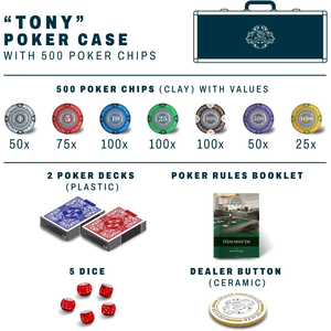 Bullets Playing Cards Poker Set "Tony" 500 Clay Chips