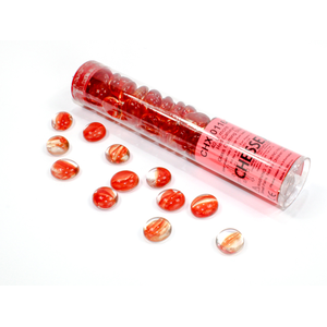 Chessex Glass Stones: Catseye Red (~40st i ett in 5½" rör)