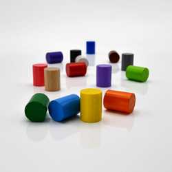 Game Pieces: Cylinders High - Natural (Wood) (10)