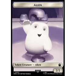 Magic löskort: Universes Beyond: Doctor Who: Alien Token (W 2/2) // Dinosaur Token (RW 2/2)