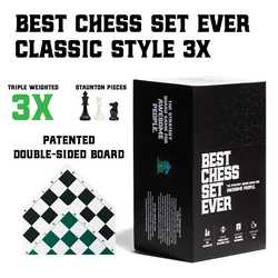 Best Chess Set Ever 3x Classic (Double Sided Black/Green Board) (schack)
