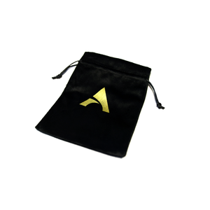 Alphaspel: 6″ x 8″ Velvet Dice Bag - Black/Gold