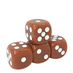Vaettir Workshop: D6 Dice 16mm Opaque Brown/white (12)