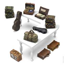 Green Stuff World: 3D Printed Resin Set - Suitcases (9) (1:35)