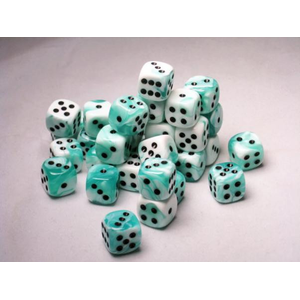 Gemini: White-Teal w/black (36-dice set)