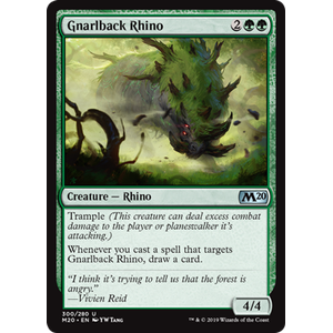 Magic löskort: Core Set 2020: Gnarlback Rhino