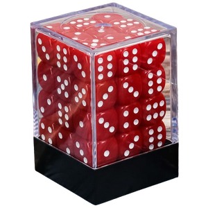 Vaettir Workshop: D6 Dice Cube 12mm Opaque Red/white (36)