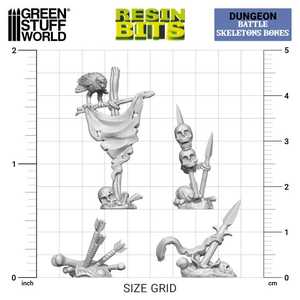 3D printed set - 17 x Battle Skeleton Bones 1:48