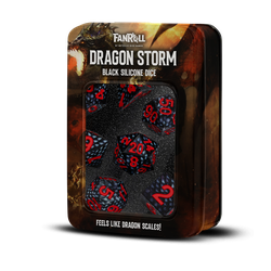 Metallic Dice: Dragon Storm Inclusion Silicone Dice 7-Dice Set -Black Dragon Scales