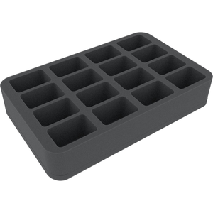 Feldherr 50mm Half-size 16 slot foam tray for Blood Bowl miniatures - 2016 Edition