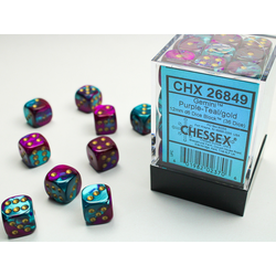 Gemini:Purple-Teal w/gold (36-dice set)