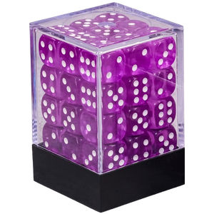 Vaettir Workshop: D6 Dice Cube 12mm Translucent Purple/white (36)