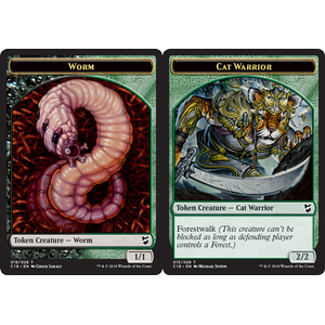 Magic löskort: Commander 2018: Worm / Cat warrior Token